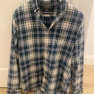 Vineyard Vines Men's Navy Plaid Shirt